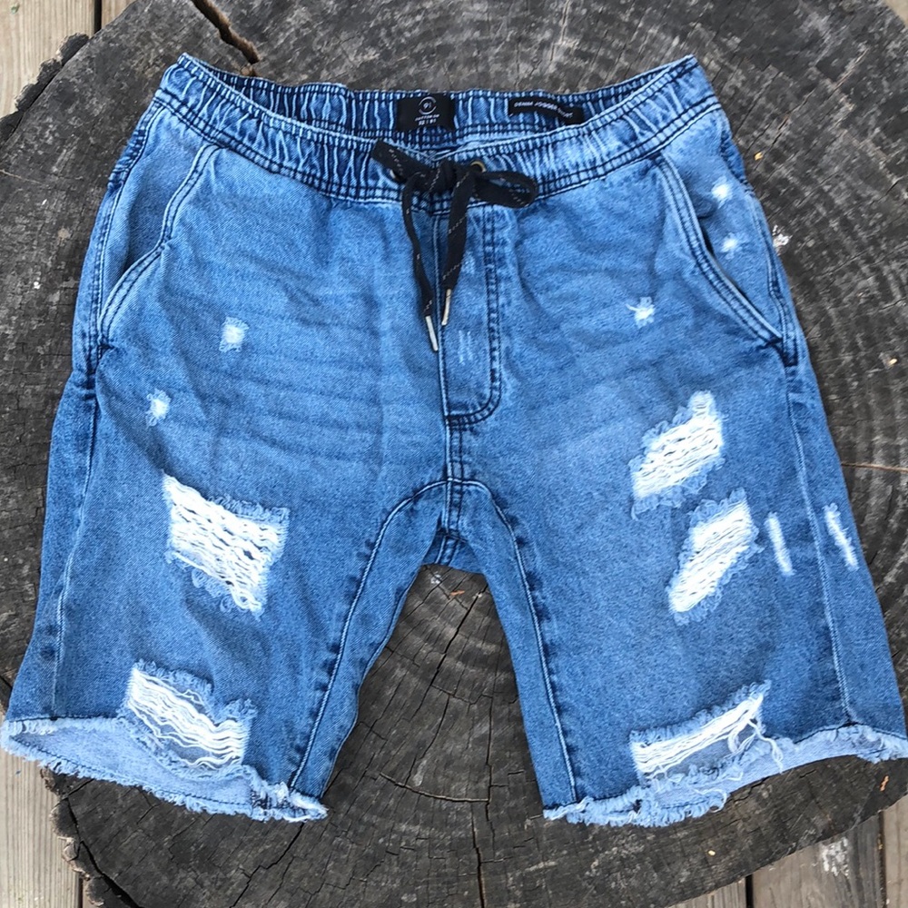 Distressed Denim Shorts